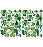 St. Patrick's Day Decoration Decals, Shamrock Border Window Clings, 4 Leaf Clover Stickers, Large...