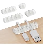 GLUIT Adhesive Desktop Cable Organizer Versatile Cord Holders Wire Clips and Cable Holder Cord Or...