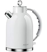 Electric Kettle, ASCOT Stainless Steel Electric Tea Kettle, 1.7QT, 1500W, BPA-Free, Cordless, Aut...