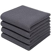 Homaxy 100% Cotton Waffle Weave Kitchen Dish Towels, Ultra Soft Absorbent Quick Drying Cleaning T...