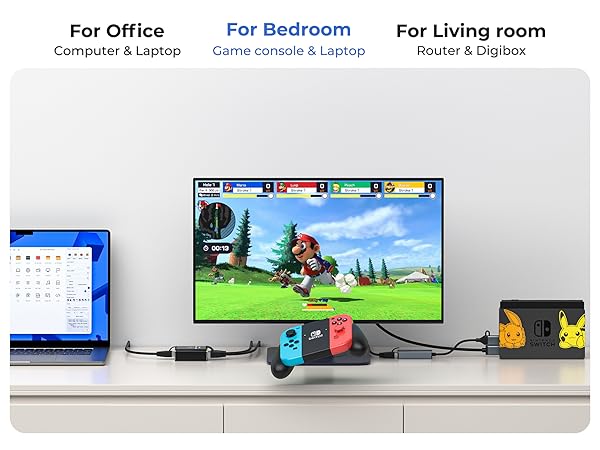 internet splitter 1 in 2 out for gaming, connecting computers to various models of game consoles