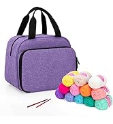 LoDrid Crochet Kit with 6 E-Books, Yarn Storage Bag with 12(50g) Colors Yarn & 2 Crochet Hooks, P...