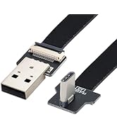 chenyang USB C Flat Cable USB 2.0 Male to USB C Male 90 Degree Right Angled Ribbon Flex Extension...