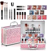 Color Nymph Starter Makeup Kit for Tweens Girls, Train Case for Women Full Kit with Eye Shadow, L...