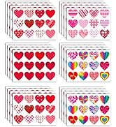 Ozepao 32 Sheets Heart Stickers, 384 Pcs Valentines Day Stickers for Kids, Holiday Sticker for En...