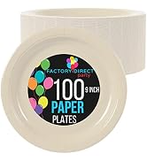 Exquisite Ivory Paper Plates 9 Inch 100 Count - Ivory 9 Inch Paper Plates - Bulk Paper Plates Ivo...