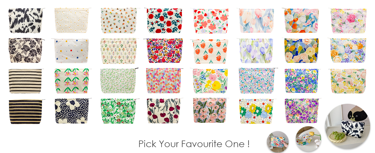 beautiful and colorful makeup pouch