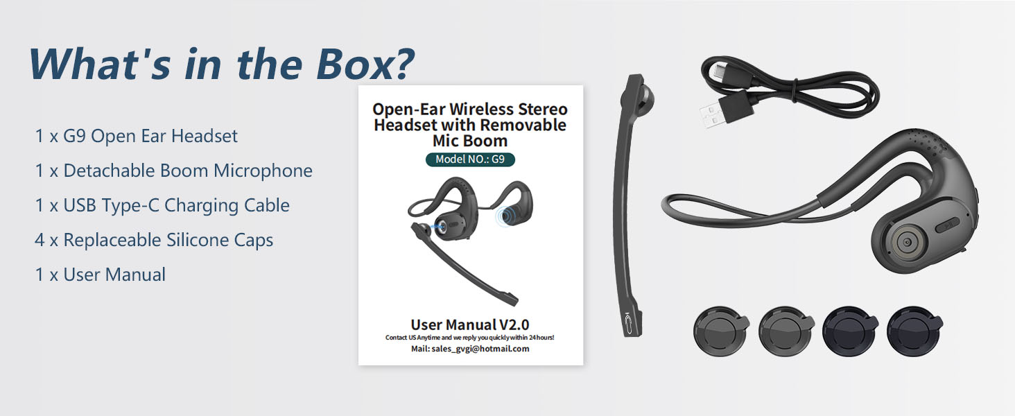 BANIGIPA Bluetooth Headset with Removable Microphone, Noise Cancelling Wireless Headset for Phones