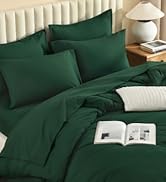 Litanika King Size Comforter Set Dark Emerald Green - 7 Pieces Bed in a Bag King Bedding Comforte...