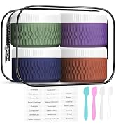 Travel Containers for Toiletries, Silicone Cream Jars BPA Free, TSA Approved 2oz Travel Size Cont...