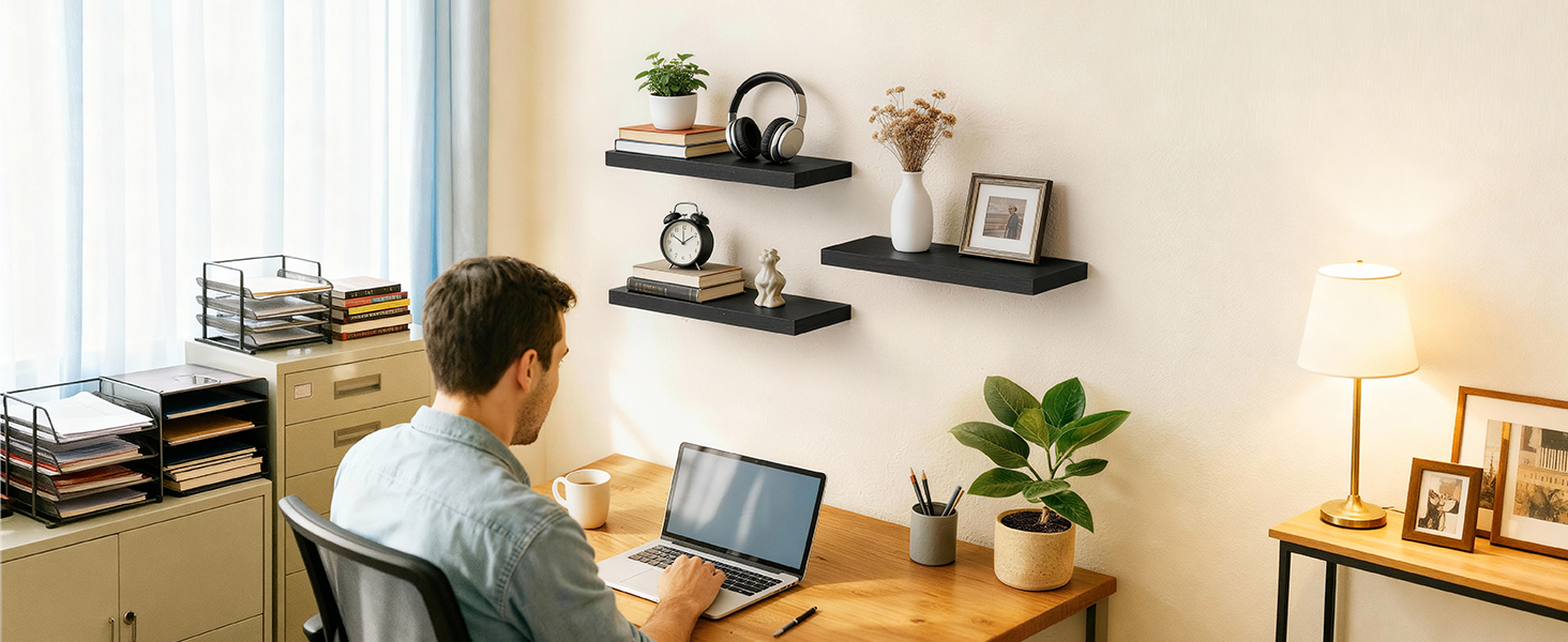 floating shelves for office