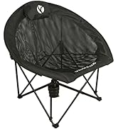 ROCK CLOUD Folding Camping Chair Oversized Padded Moon Round Saucer Chairs Outdoor for Camp Lawn ...