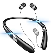 MOCANIO Retractable Wireless Earbuds Neckband, Bluetooth 5.3 Headphones with 18H Playtime, IPX5 S...