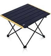 iClimb Ultralight Compact Camping Folding Table with Carry Bag (Black - S)