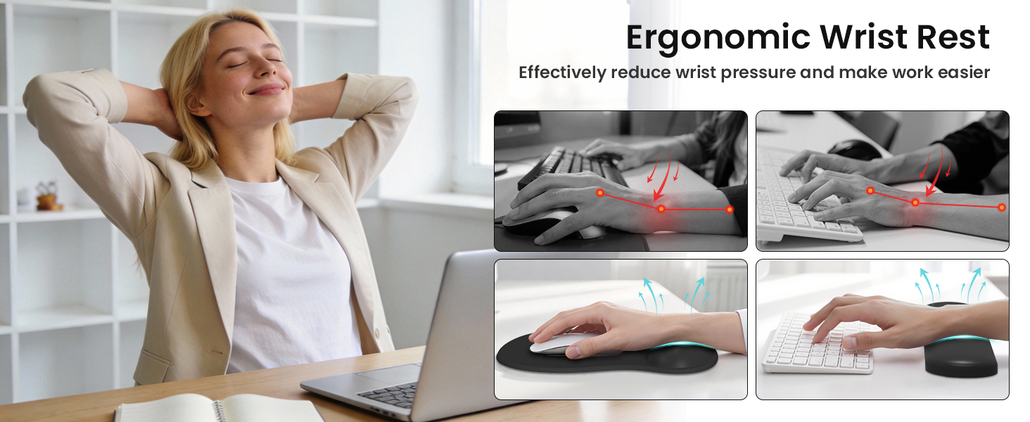 wrist support for keyboard and mouse