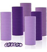 LuSeren 120 Pcs Purple Hair Ties for Women, No Damage Soft Seamless Nylon Hair Elastics for Thick...