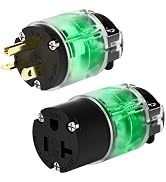 EPLESFTON 1 Pack 20A Female Extension Cord Ends Replacement, Lighted Plug and Connector Set, Fema...
