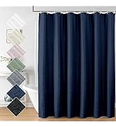 Aiyufeng Moga Navy Blue Fabric Shower Curtains for Bathroom - Blue Hotel Spa Polyester Cloth Bath...