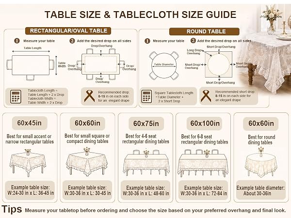 table and table size guide