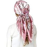 RIIQIICHY Head Scarf for Women Like Silk Satin Scarf for Hair Wrapping at Night Bandana Square Sc...