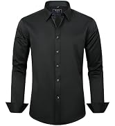 J.VER Boy's Long Sleeve Dress Shirts Solid Stretch Wrinkle-Free Shirt Kids Casual Button Down Shirts