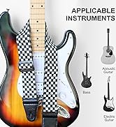 WINGO Guitar Strap, Soft Nylon Guitar Straps for Bass, Electric & Acoustic Guitars, with Non-slip...