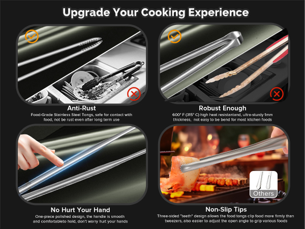 stainless steel tongs for cooking