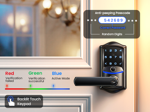 keypad door lock with handle