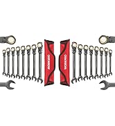 WORKPRO 16-piece SAE/Metric Ratcheting Combination Wrench Set, Flex Head Combination Wrench, 9-17...