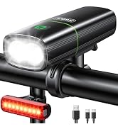 Zewdov 1200LM Bike Lights for Night Riding with 2 Ultra Bright LED, 2600mAh USB Rechargeable Bike...