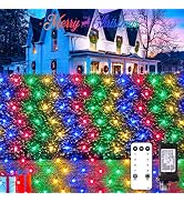 JMEXSUSS 360 LED Net Christmas Lights Outdoor Waterproof, Connectable 12ft x 5ft Net Lights Outdo...