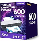 600 Pack Laminating Sheets, 3 Mil, 9 x 11.5 Inches Thermal Laminating Pouches Lamination Sheet Pa...