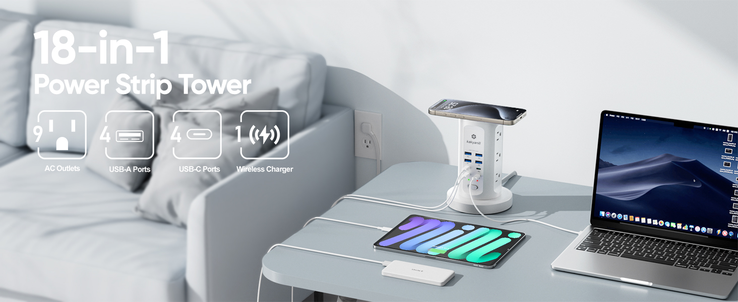 18-in-1 Power Strip Tower