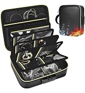 Zynqur Fireproof Travel Jewelry Organizer Case with Lock, Portable Jewelry Binder with 6 Detachab...