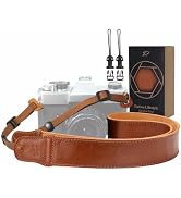 Padwa Lifestyle Brown Leather Camera Strap - 1.5" Soft Full Grain Cowhide Camera Straps for Photo...