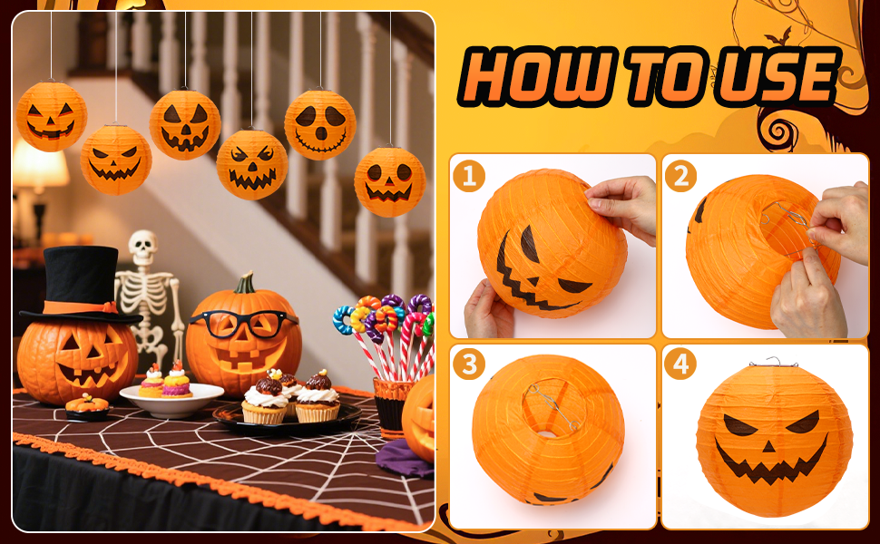 Halloween Pumpkin Hanging Paper Lantern