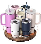 NANATI Water Bottle Organizer for 7 Stanley Cups, Pine Wood Stanley Cup Organizer 40 oz/30 oz/20 ...