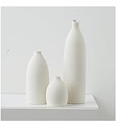 Mdaolv White Vase Set Farmhouse Decor Boho Decor Vases for Kitchen Island Living Room Office Tabl...