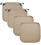 Easy-Going Patio Cushion Covers 24x24x4 Inch 4 Pack, Linen Look Outdoor Water Resistant Chair Sea...