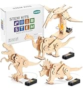 Dinosaur STEM Kits for Kids Ages 8-10-12, 4 in 1 Wood Building Toys for Boys Age 8-12, Build It Y...
