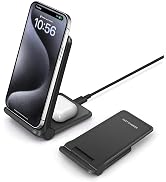 25W Wireless Charger,Foldable 2 in 1 Wireless Charging Station for Apple iPhone 15/15 Pro/14/13/1...