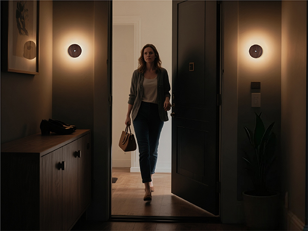Lights up the entryway when you arrive home at night.