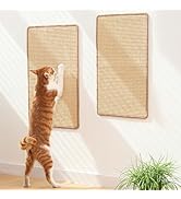 FUKUMARU 2 Packs Cat Scratching Mat, 23.6 x 15.7 Inch Natural Sisal Cat Scratch Pad Mats for Indo...