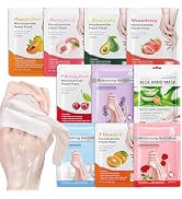 AIUEO 10 PCS Hand Mask Moisturizing Gloves, Hydrating Hand Masks for Dry Cracked Hands, Exfoliati...