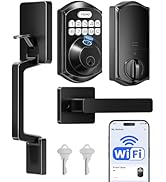 TEEHO TE012W-H WiFi Keypad Door Lock with Handle Set, Fingerprint Smart Locks, Front Door Keyless...
