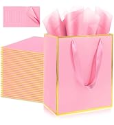Addblu 28 Pack Bulk Luxury Gift Bags with Handles, Medium Size 9x7x3.15 Inches - Includes 28 Tiss...