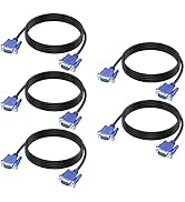URELEGAN VGA to VGA Cable 6 Feet 5-Pack, VGA to VGA Monitor Cable 1080P Full HD Male to Male Cord...