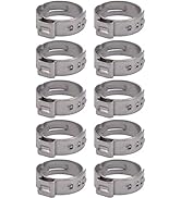 SharkBite 3/4 Inch Clamp Ring, Pack of 10, Stainless Steel Plumbing Fitting, PEX Pipe, PE-RT, UC955A