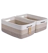MiniArk Large Storage Baskets for Shelves, Closet Organizers Bins for Clothes Blanket Towels, Bab...