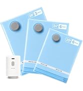 HOUSE DAY Vacuum Storage Bags for Travel 15-Pack, Premium Space Saver Bags | + Rechargeable Wirel...